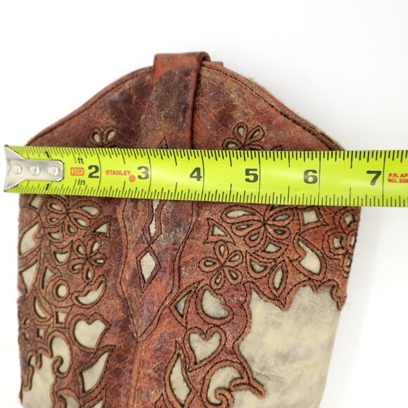 Corral A2665 Cognac Leather Lace Look Overlay Cowgirl Western Boots Snip Toe 7M - Picture 8 of 10